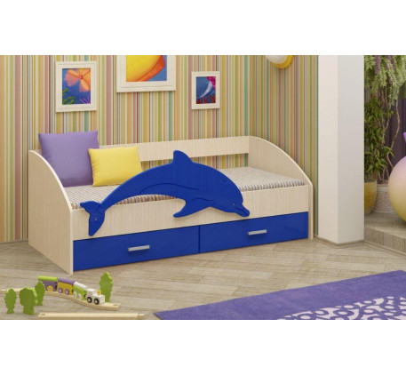 Детская кровать Дельфин-4 МДФ для девочки, спальное место 1,6х0,8 м